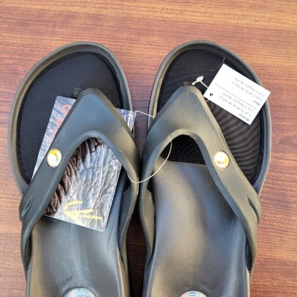 Hawaiian Jellys Ultra Comfort O'o Black Lava  Unisex Flip Flop Sandal Sz… - Picture 6 of 16